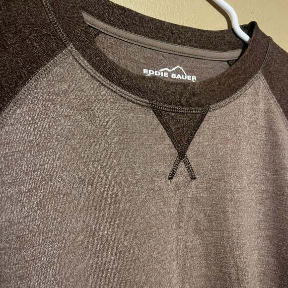 Eddie Bauer ragland shirt Mens Large long sleeve brown - Picture 8 of 9